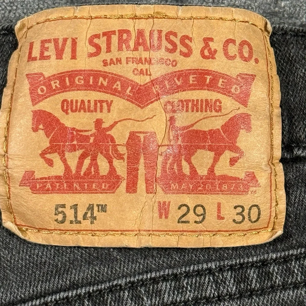 Levis 514 Straight Fit Jeans‎ Men's Size W29 L30 Black Denim Stretch Cotton